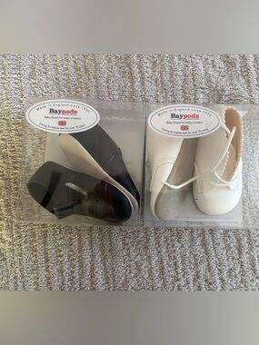 NWT Baypod Baby Shoe 2 pairs— Black and White Classic Prewalker Set